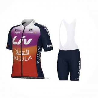 2024 Maillot Cyclisme Jayco AlUla Rose Orange Manches Courtes Et Cuissard