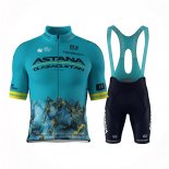 2024 Maillot Cyclisme Astana Bleu Clair Manches Courtes Et Cuissard