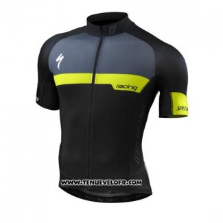 2016 Maillot Ciclismo Specialized Jaune et Noir Manches Courtes et Cuissard