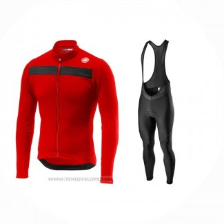 2024 Maillot Cyclisme Castelli Rouge Manches Longues Et Cuissard