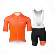 2024 Maillot Cyclisme POC Orange Manches Courtes Et Cuissard