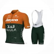 2024 Maillot Cyclisme Jayco AlUla Orange Vert Manches Courtes Et Cuissard