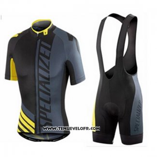 2016 Maillot Ciclismo Specialized Jaune et Gris Manches Courtes et Cuissard