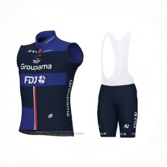 2024 Gilet Coupe-vent Groupama-FDJ Blanc Bleu Et Cuissard