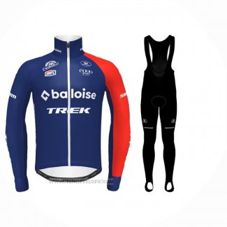 2024 Maillot Cyclisme Baloise Trek Rouge Bleu Manches Longues Et Cuissard