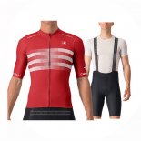 2024 Maillot Cyclisme Castelli Rouge Blanco Manches Courtes Et Cuissard