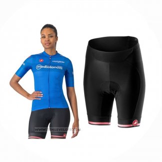 2024 Maillot Cyclisme Femme Giro d'Italia Bleu Manches Courtes Et Cuissard