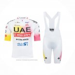 2024 Maillot Cyclisme UAE Rose Jaune Manches Courtes Et Cuissard