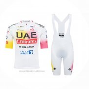 2024 Maillot Cyclisme UAE Rose Jaune Manches Courtes Et Cuissard