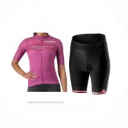 2024 Maillot Cyclisme Femme Giro d'Italia Violet Manches Courtes Et Cuissard