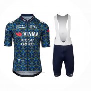 2024 Maillot Cyclisme Jumbo Visma Bleu Manches Courtes Et Cuissard