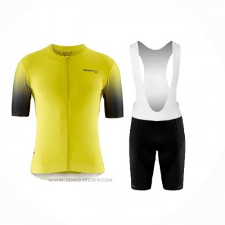 2024 Maillot Cyclisme Craft Jaune Manches Courtes Et Cuissard